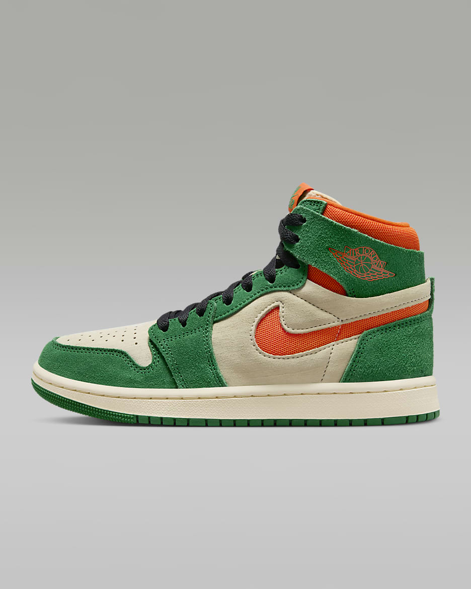 Air Jordan 1 Zoom CMFT 2 Women's Shoes - Pine Green/Muslin/Black/Orange Blaze