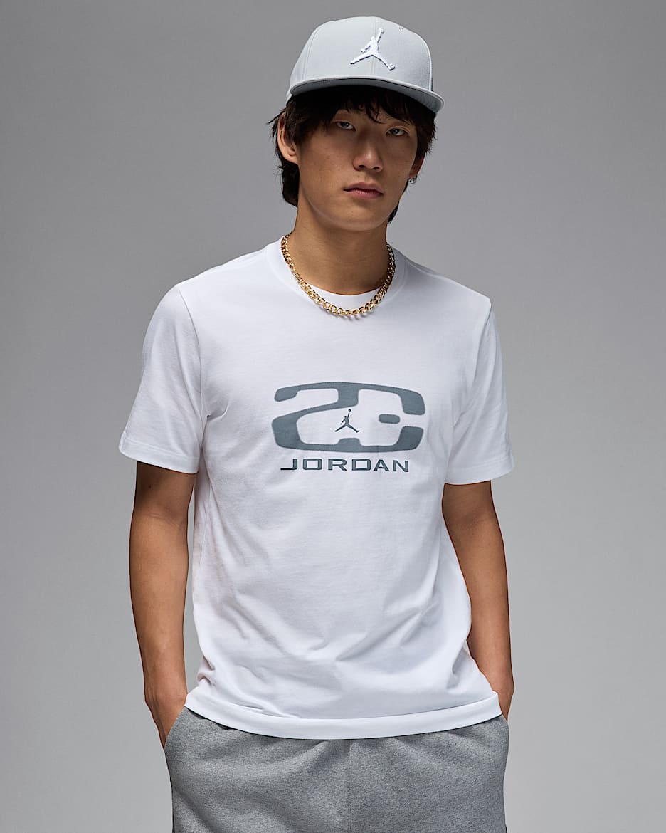 Playera para hombre Jordan Flight Essentials - Blanco/Gris azulado