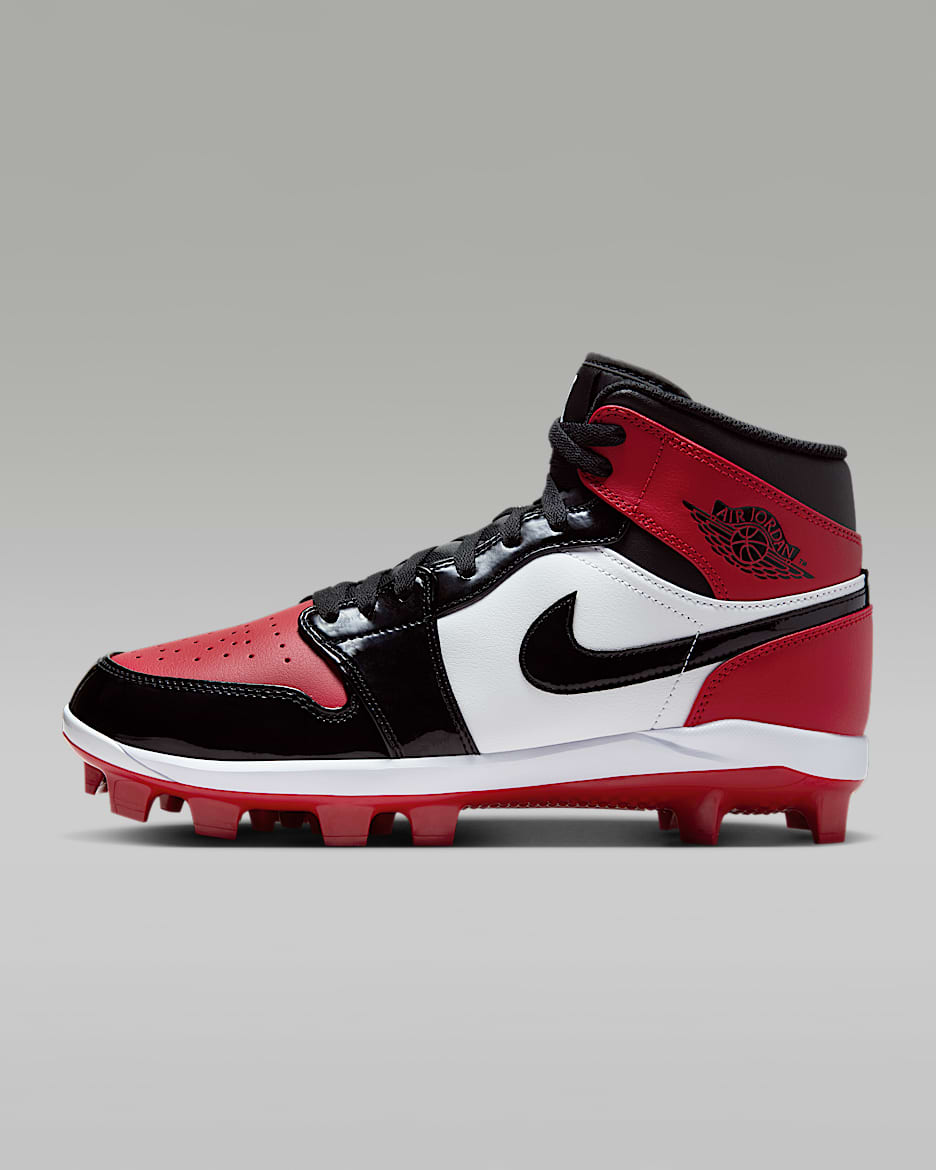 Jordan 1 Retro MCS Men's Baseball Cleats - Gym Red/White/Black