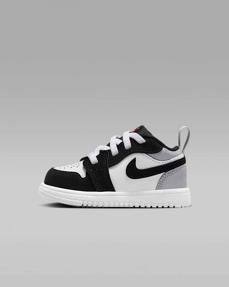 Jordan 1 Low Alt SE Baby/Toddler Shoes - White/Black/Matte Silver/Fire Red