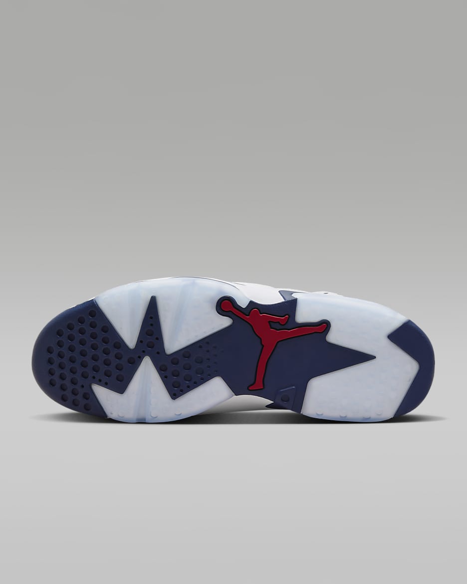 Air Jordan 6 Retro "White and Midnight Navy" Men's Shoes - White/Midnight Navy/Varsity Red