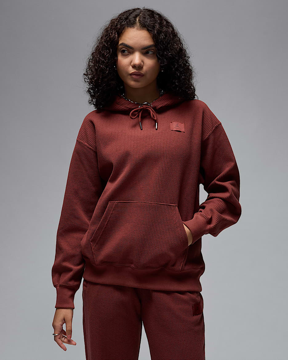 Jordan Flight Fleece Waffle-Hoodie mit Satinfutter (Damen) - Dark Pony