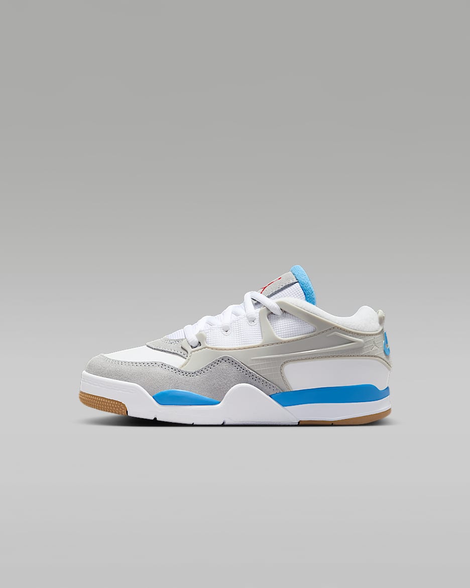 Jordan 4 RM Younger Kids' Shoes - White/White/Neutral Grey