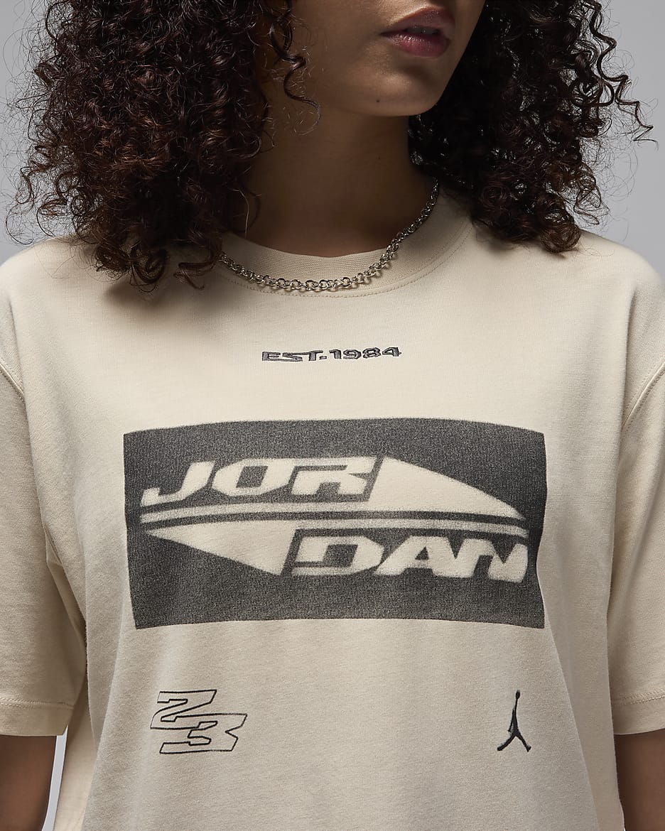 Γυναικείο T-Shirt girlfriend με σχέδιο Jordan - Legend Light Brown/Μαύρο