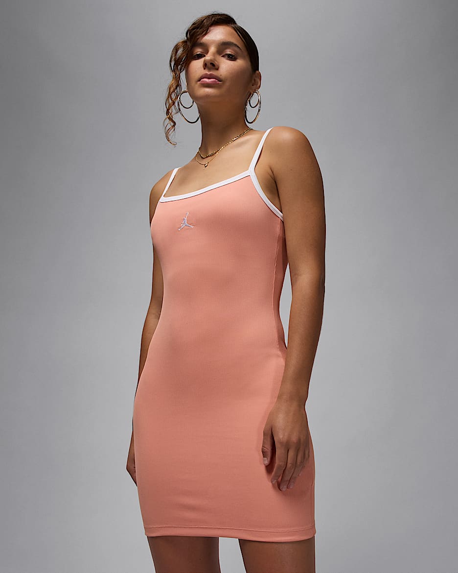 Robe sans manches ajustée Jordan pour femme - Light Madder Root/Blanc/Blanc