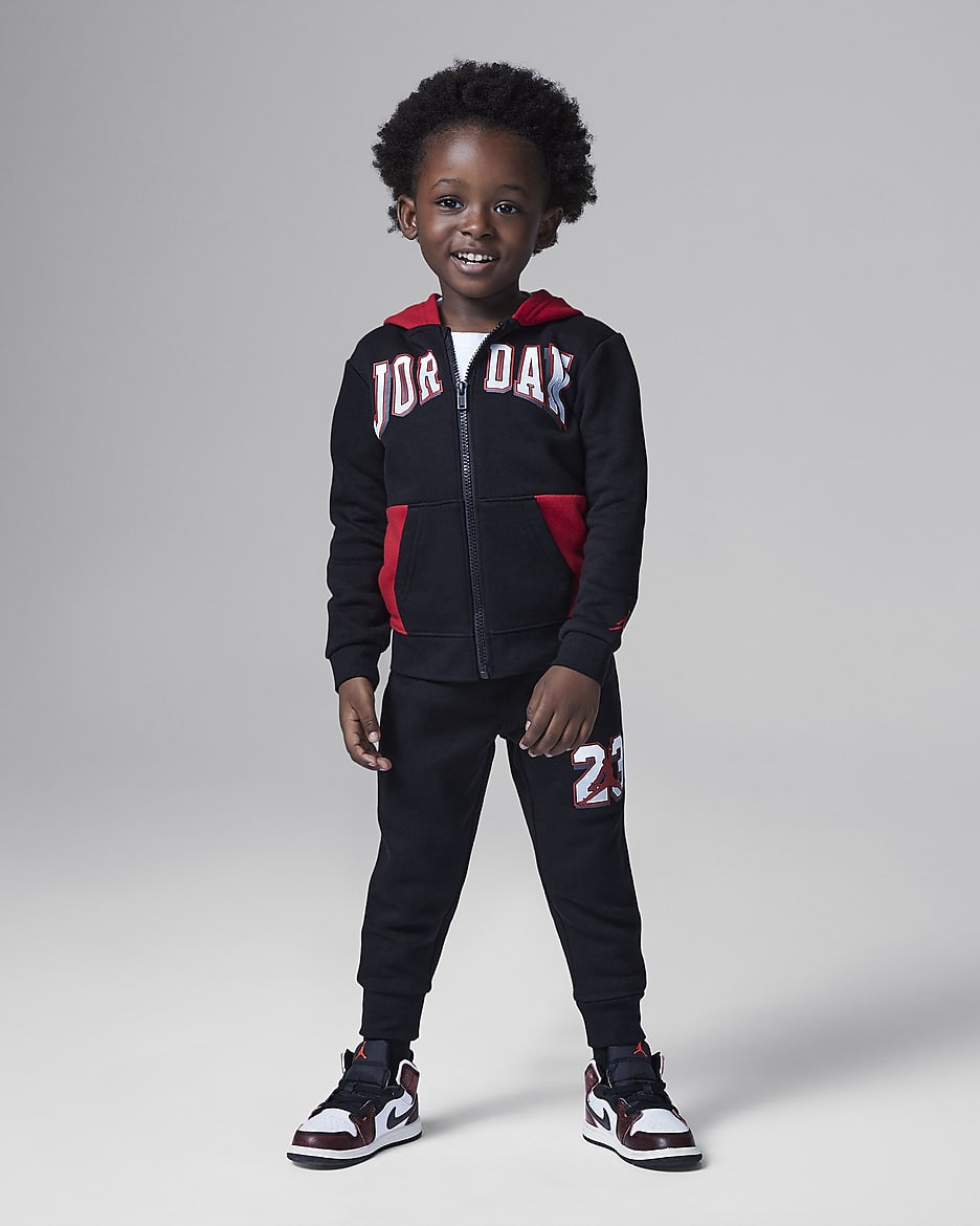 Jordan Fade Away Full-Zip Set Toddler 2-Piece Hoodie Set - Black