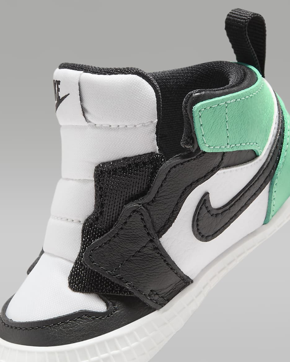 Chausson Jordan 1 pour Bébé - Blanc/Green Glow/Noir