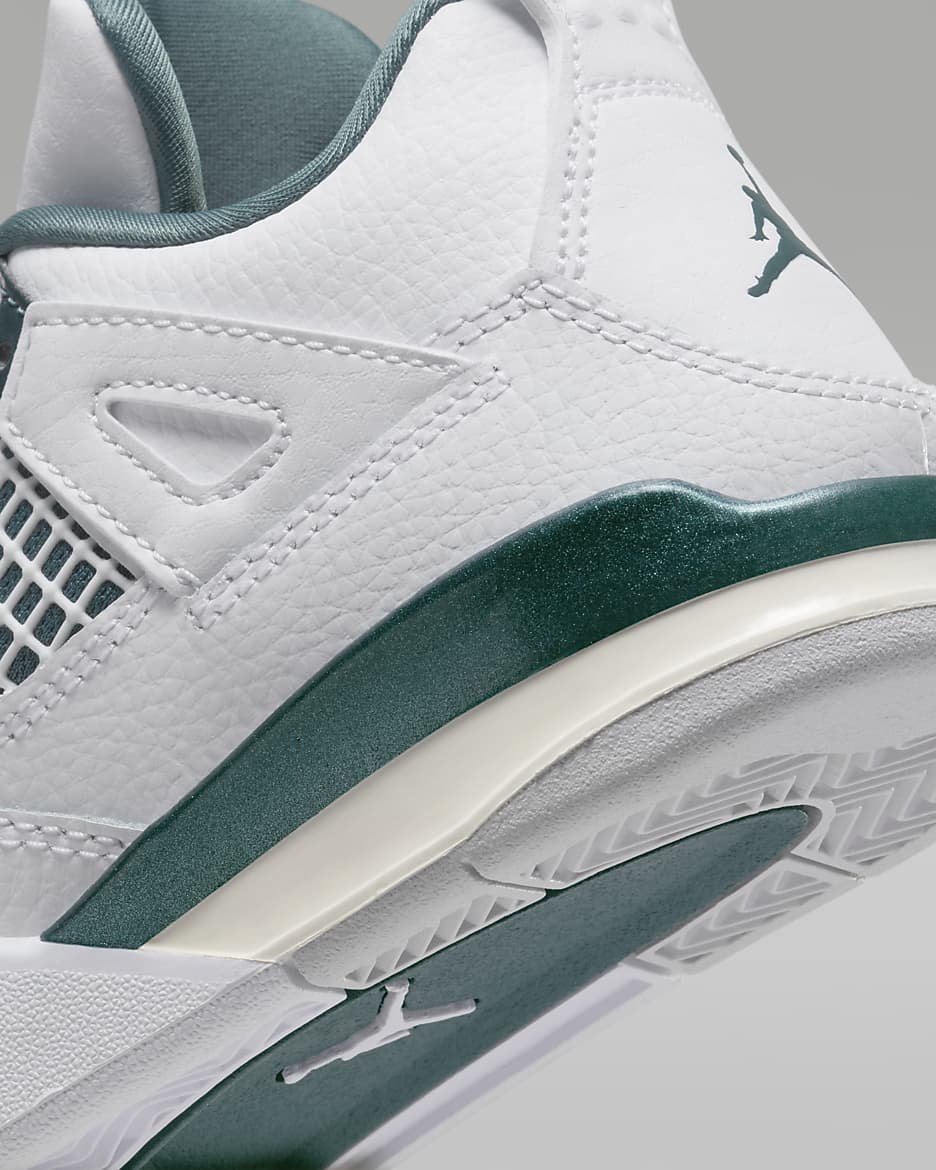 Jordan 4 Retro 'Oxidised Green' Younger Kids' Shoes - White/White/Neutral Grey/Oxidised Green