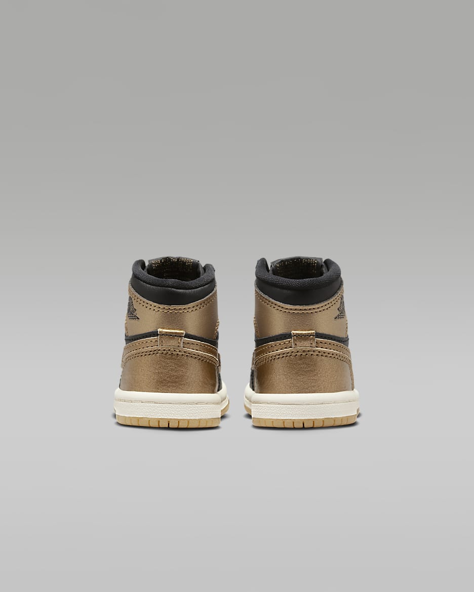 Jordan 1 Retro High OG "Black and Gold" Baby/Toddler Shoes - Black/Sail/Metallic Gold