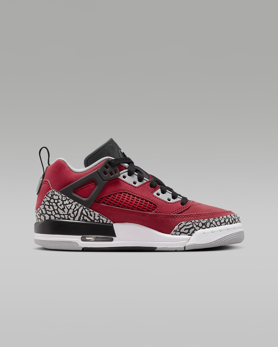 Tenis para niños grandes Jordan Spizike Low - Rojo gimnasio/Gris lobo/Gris azulado/Negro