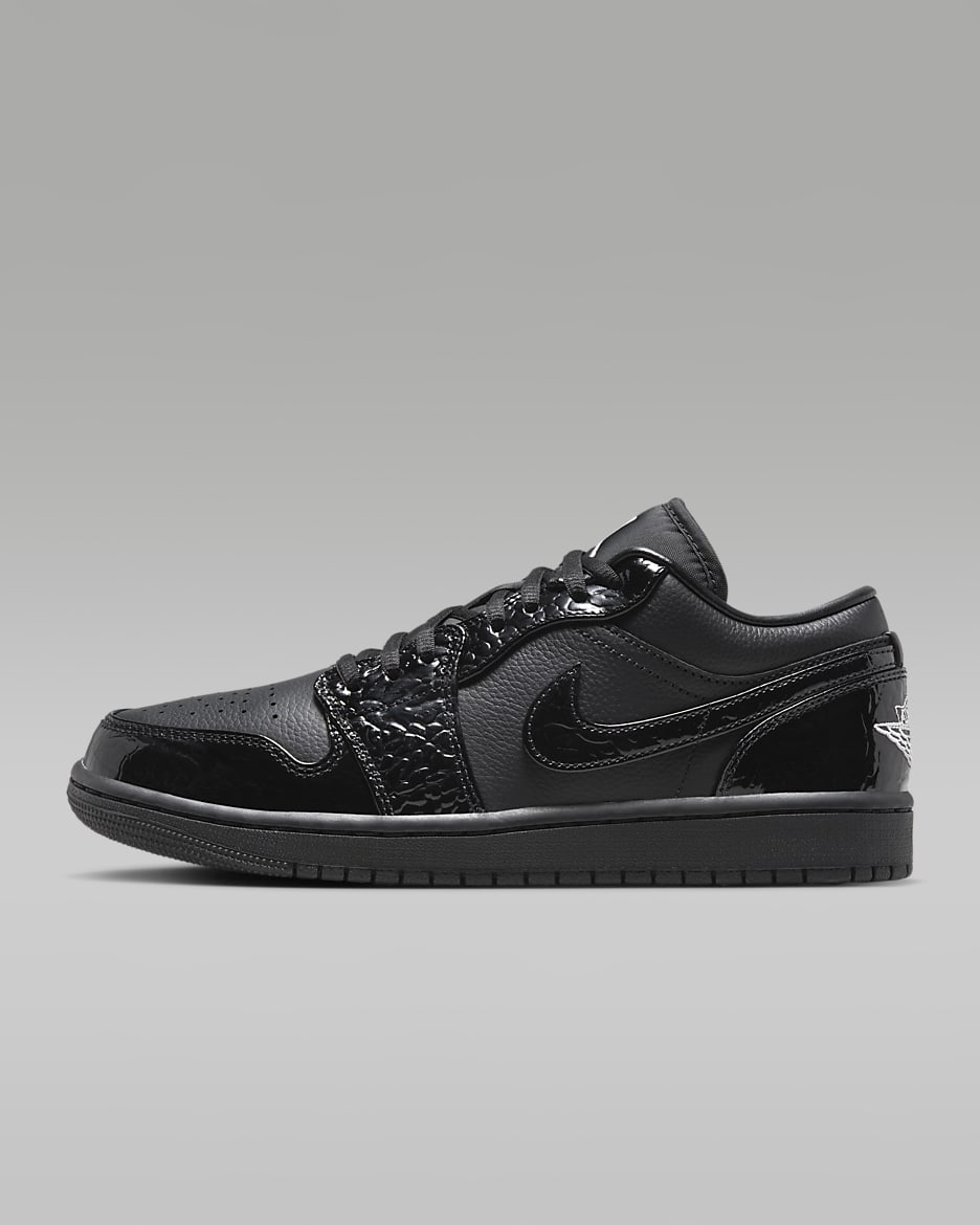 Air Jordan 1 Low SE Women's Shoes - Black/White/Metallic Silver/Black