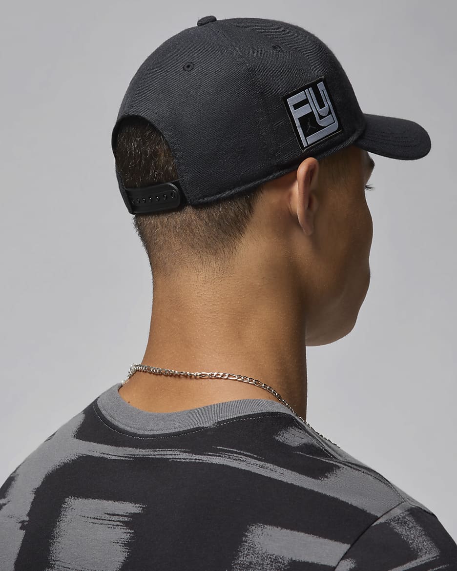 Jordan Rise strukturierte Cap - Schwarz/Sail/Oxidized Green/Orange Chalk