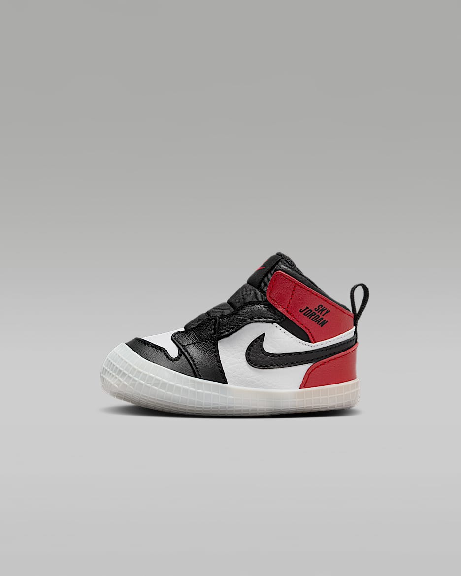 Jordan 1 Baby Crib Bootie - Black/Varsity Red/White/Black