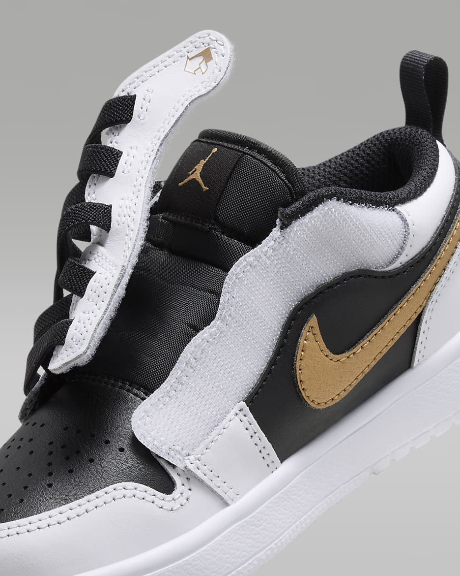 Jordan 1 Low Alt Younger Kids' Shoes - White/Black/Metallic Gold