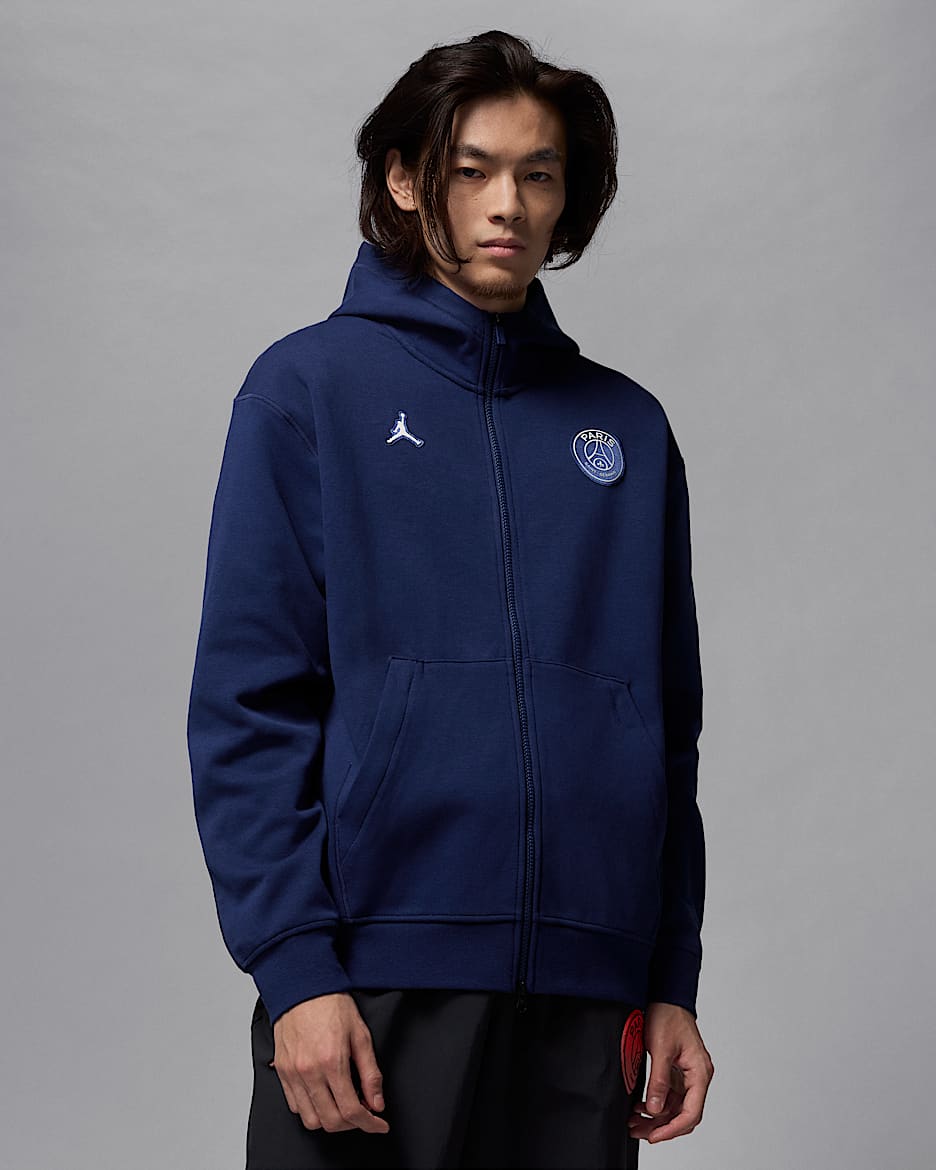 Sweat à capuche et zip Dri-FIT Paris Saint-Germain Hoop Fleece pour homme - Blue Void/Blue Void
