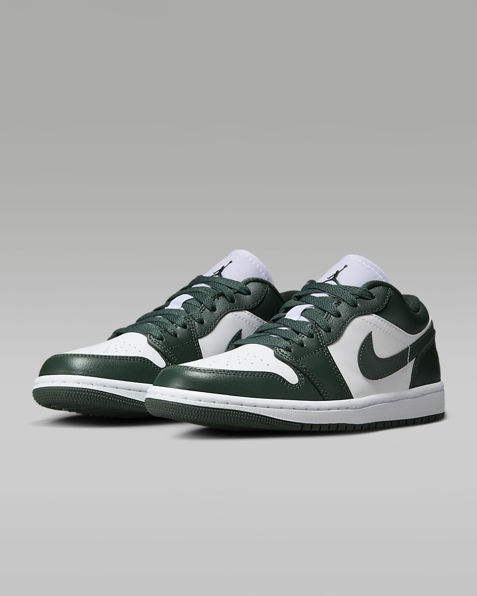 Air Jordan 1 Low Women's Shoes - White/Galactic Jade