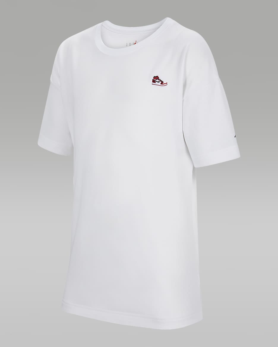 Air Jordan 1 Big Kids' Patch T-Shirt - White