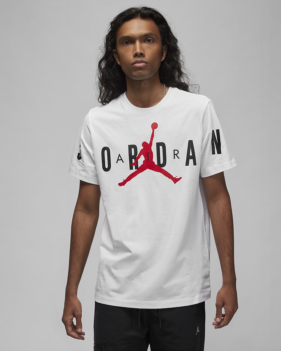 Jordan Air T-skjorte med stretch til herre - Hvit/Svart/Gym Red