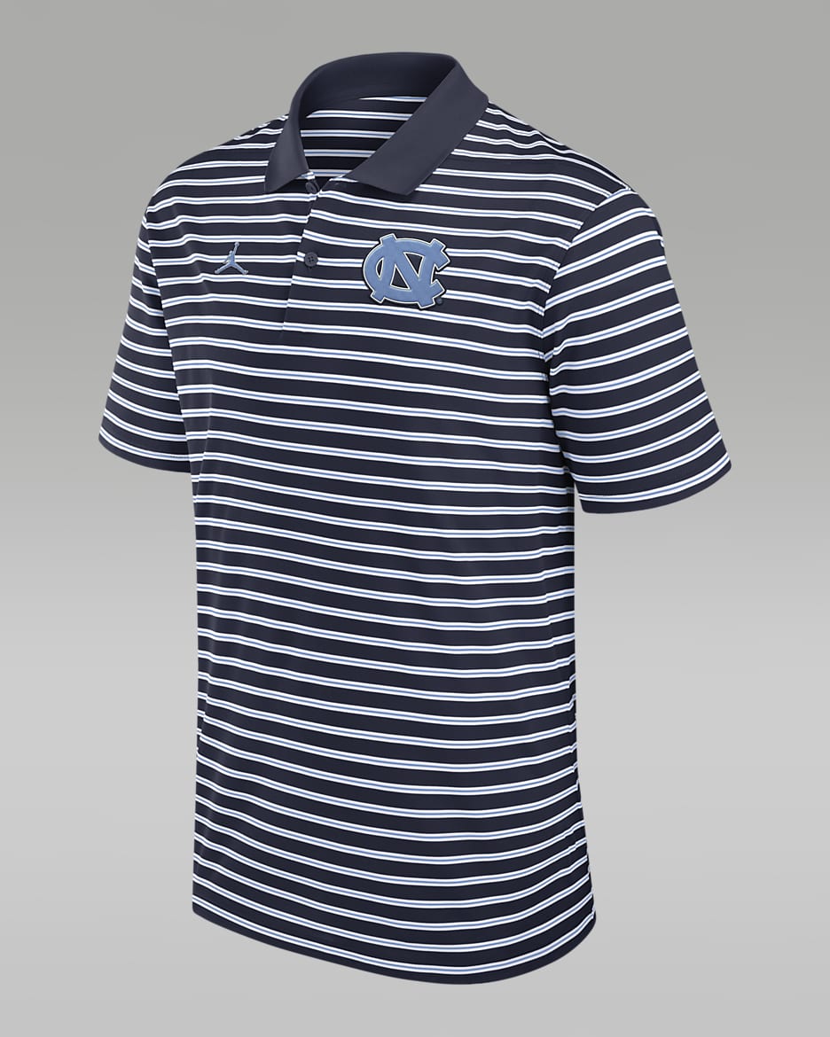 North Carolina Tar Heels Primetime Victory Striped Men's Jordan Dri-FIT College Polo - College Navy