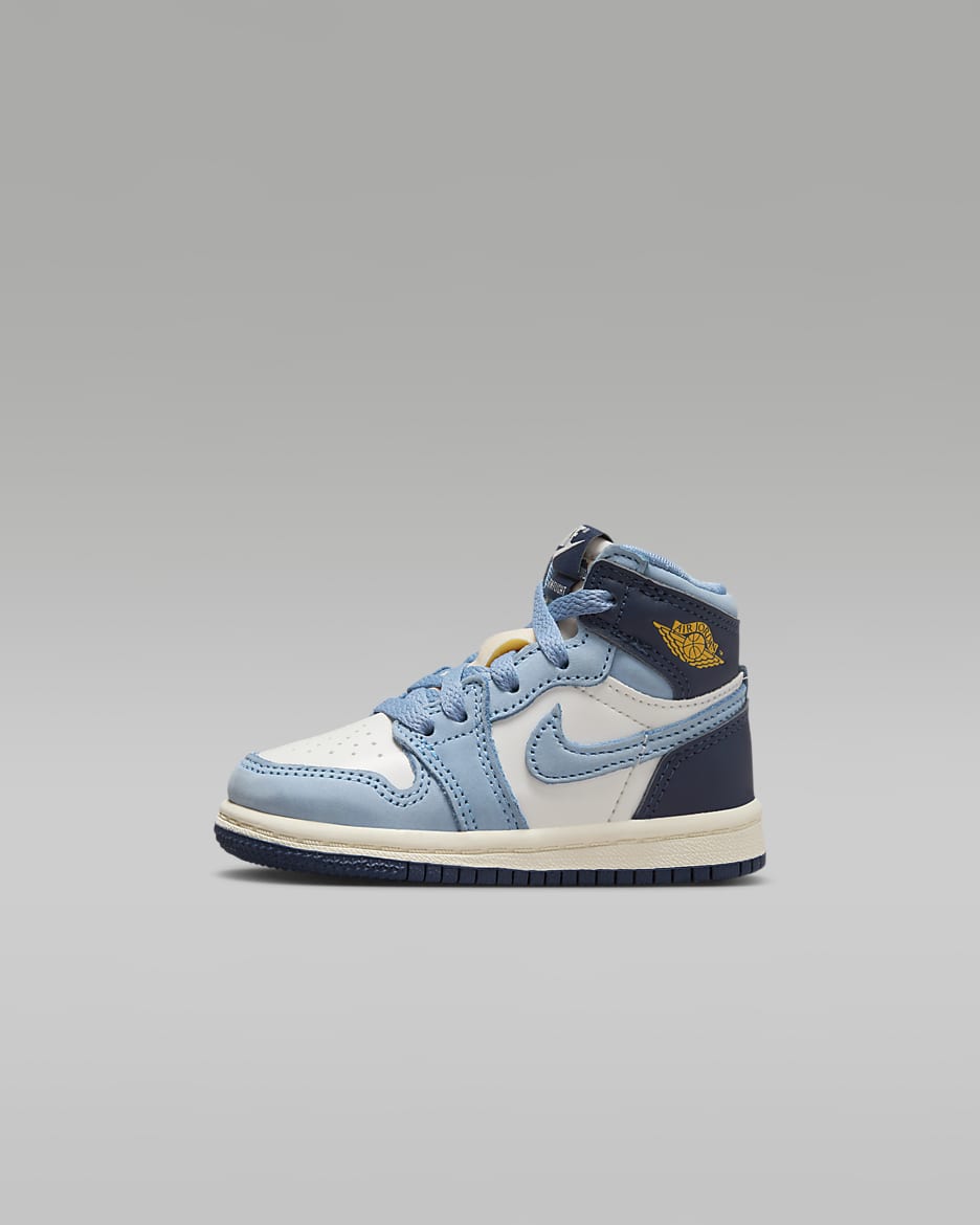 Jordan 1 Retro High OG 'First in Flight' Baby/Toddler Shoes - University Blue/Sail/Midnight Navy/University Gold