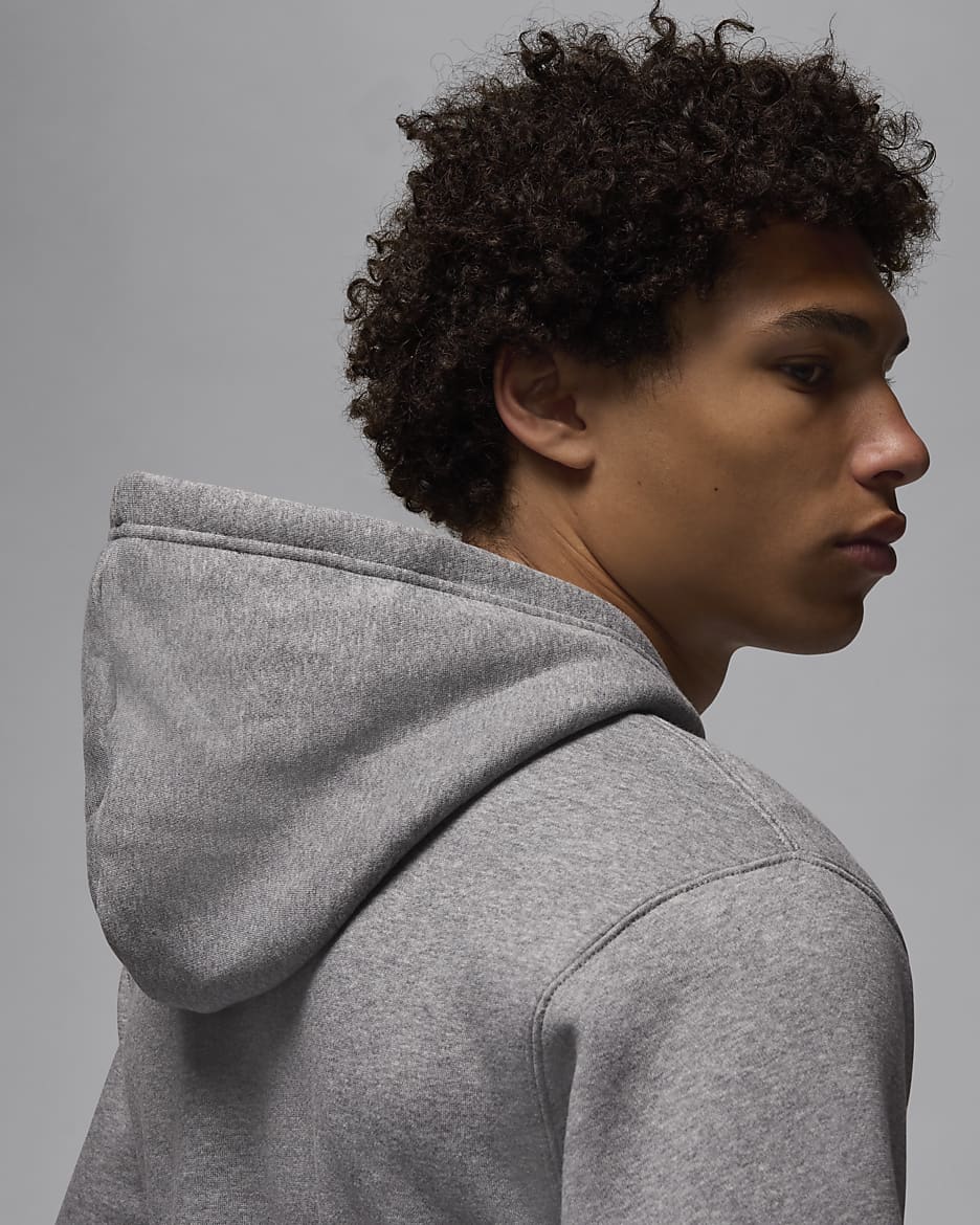 Sweat à capuche en tissu Fleece Jordan Brooklyn pour homme - Carbon Heather/Blanc