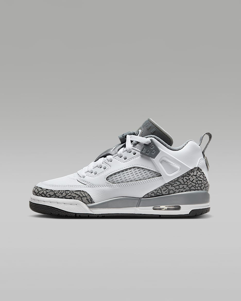 Jordan Spizike Low-sko til større børn - hvid/Anthracite/Wolf Grey/Cool Grey