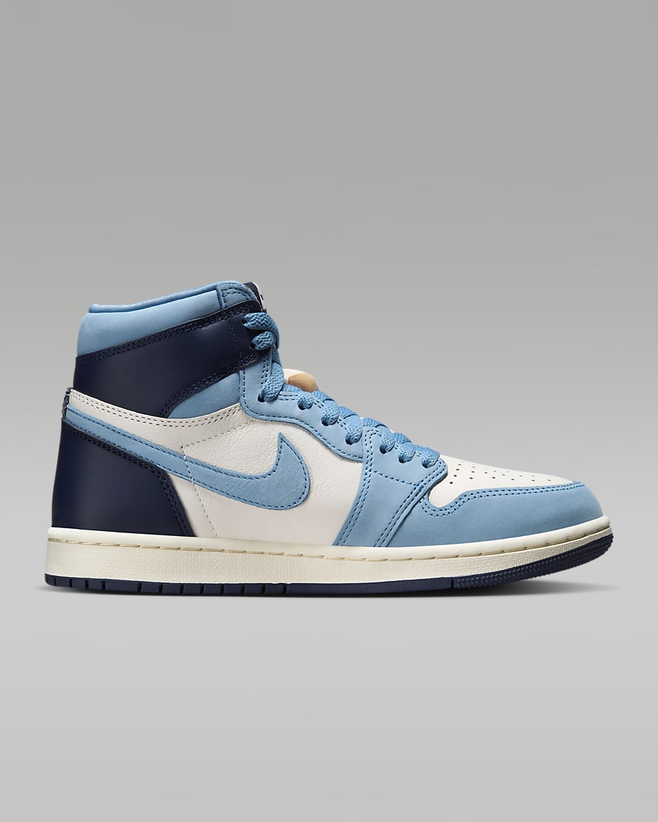 Air Jordan 1 Retro High OG "First in Flight" Women's Shoes - University Blue/Sail/Midnight Navy/University Gold