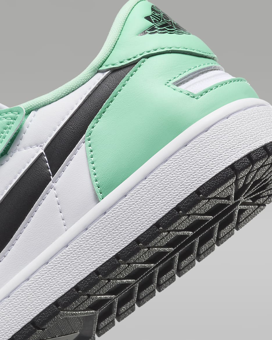 Air Jordan 1 Low FlyEase Zapatillas fáciles de poner y quitar - Hombre - Blanco/Green Glow/Negro