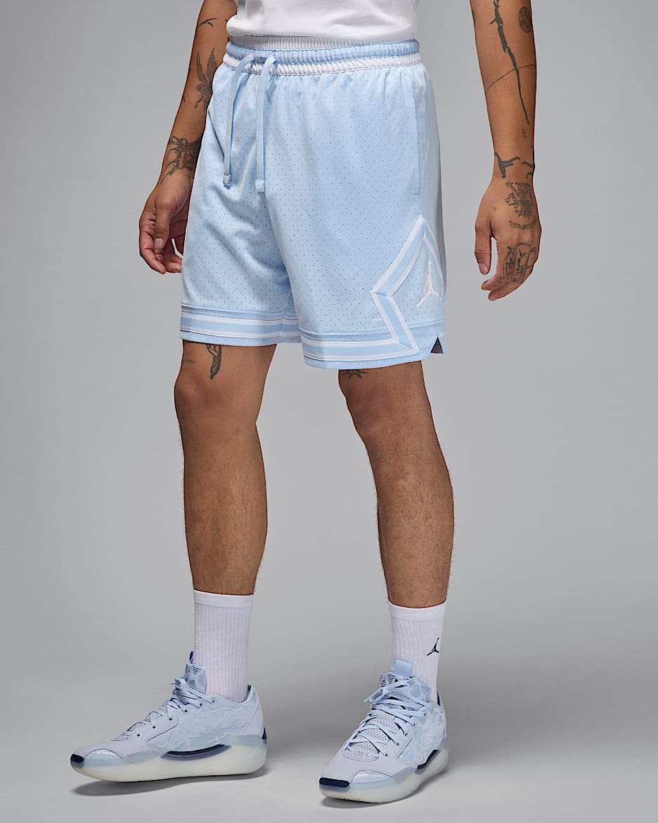 Jordan Sport Men's Dri-FIT Mesh Diamond Shorts - Hydrogen Blue/White/White