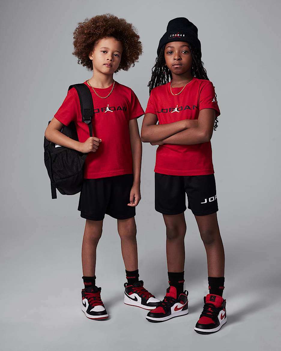 Jordan Younger Kids' Baseline 2-Piece Mesh Shorts Set - Black