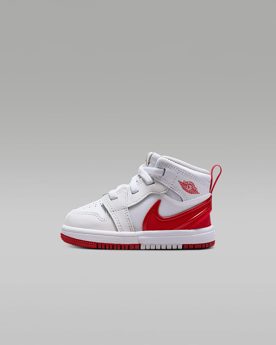 Scarpa Jordan 1 Mid RM EasyOn – Neonati/Bimbi piccoli - Bianco/Nero/University Red