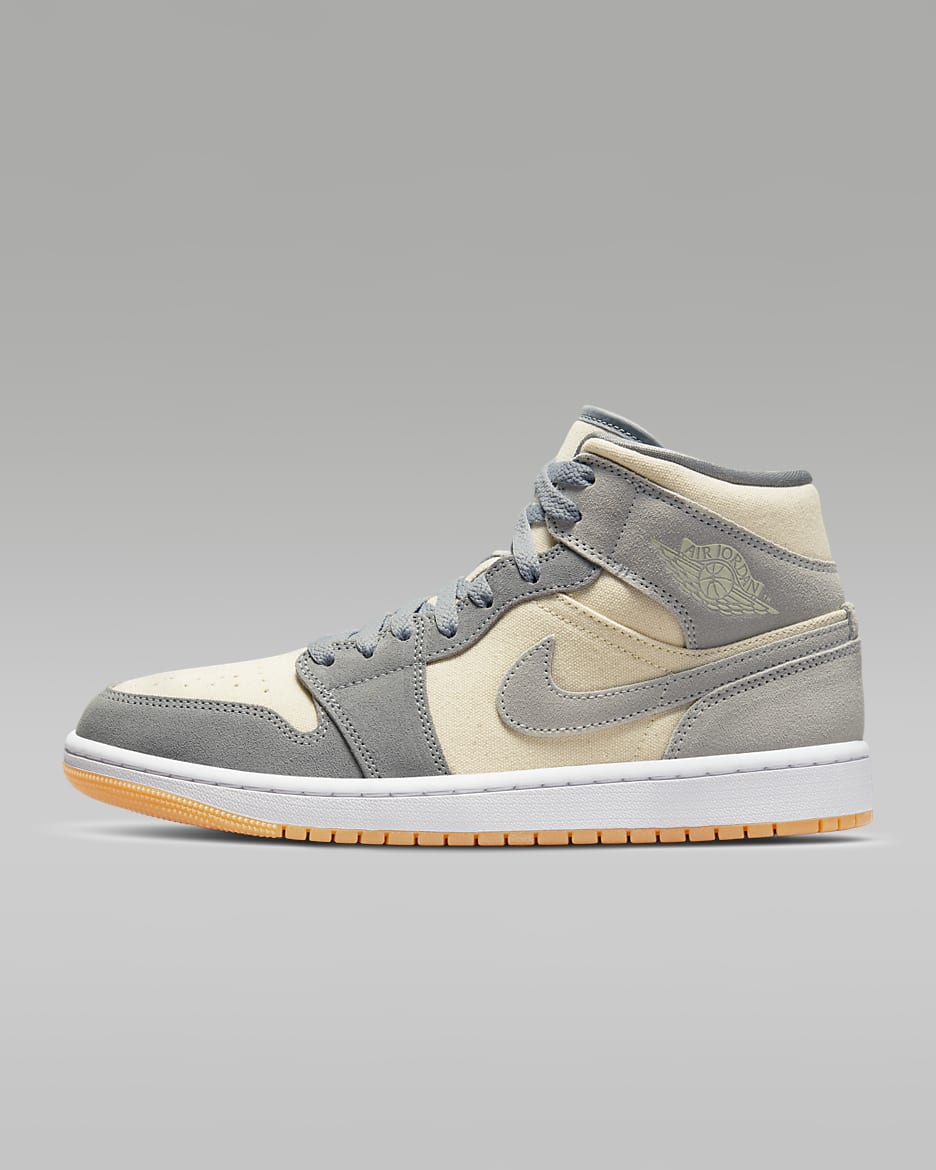 Air Jordan 1 Mid SE Men's Shoes - Coconut Milk/Particle Grey/White/Coconut Milk