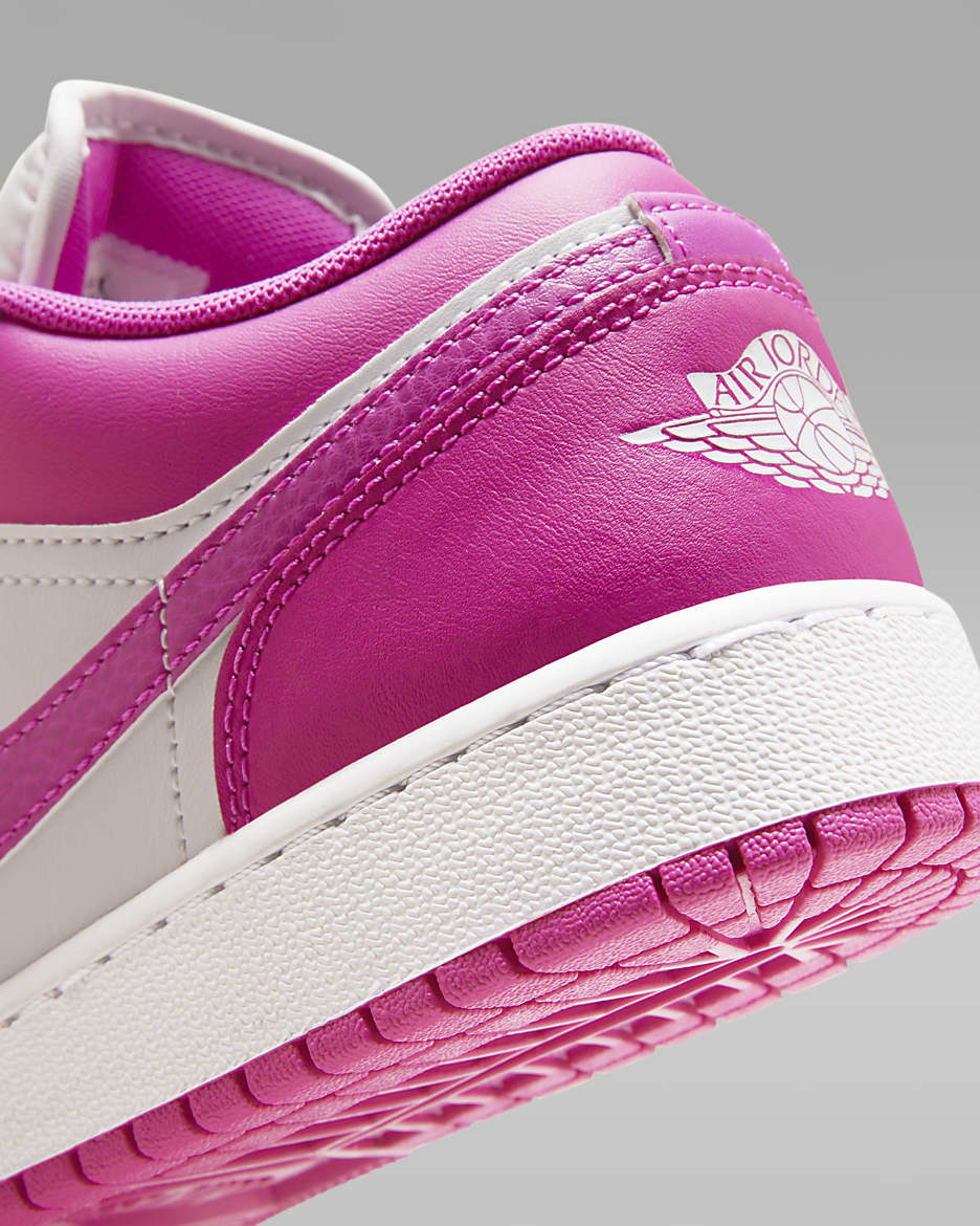 Air Jordan 1 Low Big Kids' Shoes - Fire Pink/White/Iris Whisper