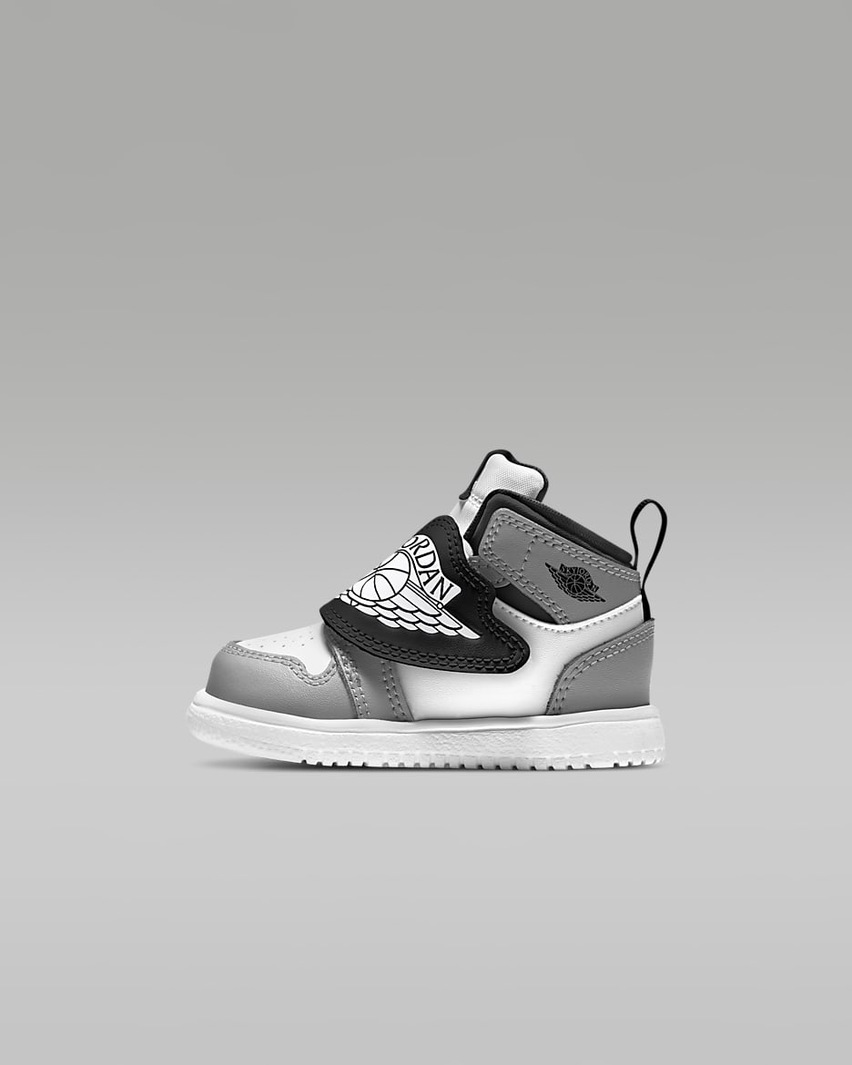 Sky Jordan 1 Baby and Toddler Shoe - White/Particle Grey/Black
