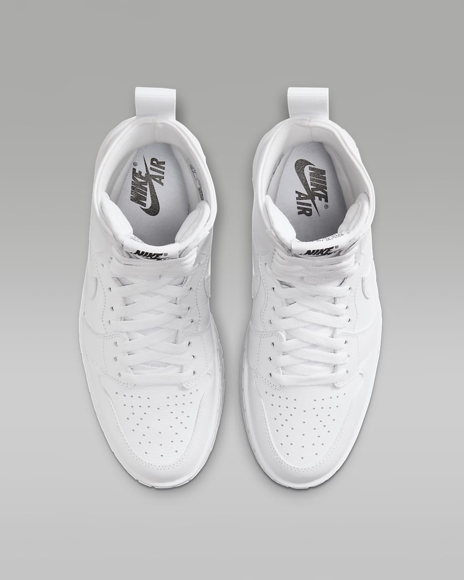 Air Jordan 1 Brooklyn Botas - Mujer - Blanco/Blanco/Blanco