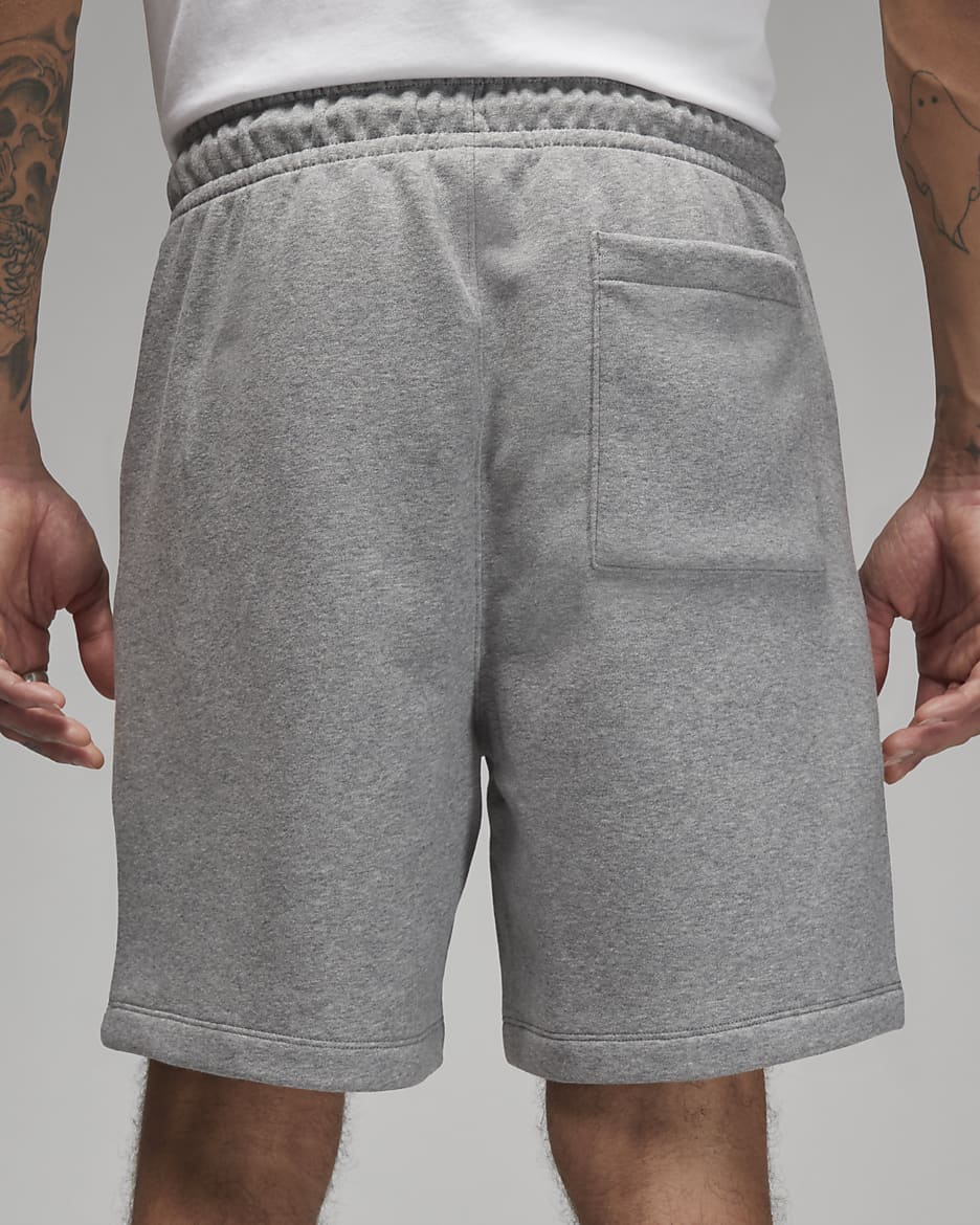 Short en tissu Fleece Jordan Brooklyn pour homme - Carbon Heather/Blanc