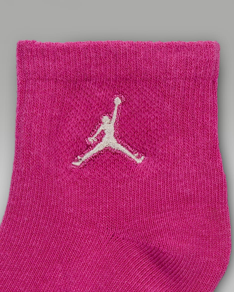 Jordan Everyday Essentials Baby /Toddler Ankle Socks (6 Pairs) - Fire Pink