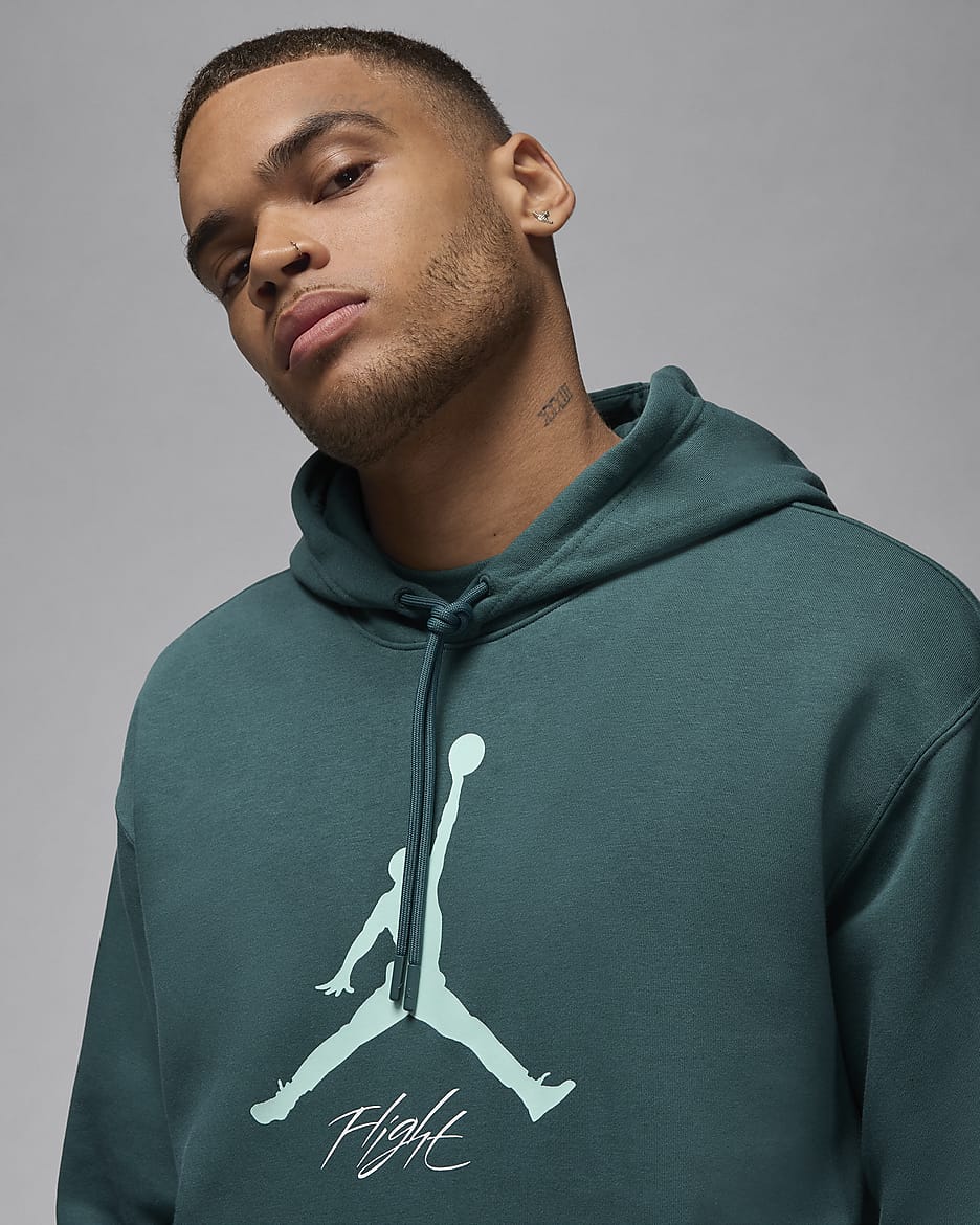 Jordan Essentials Men's Fleece Hoodie - Oxidised Green/Light Dew