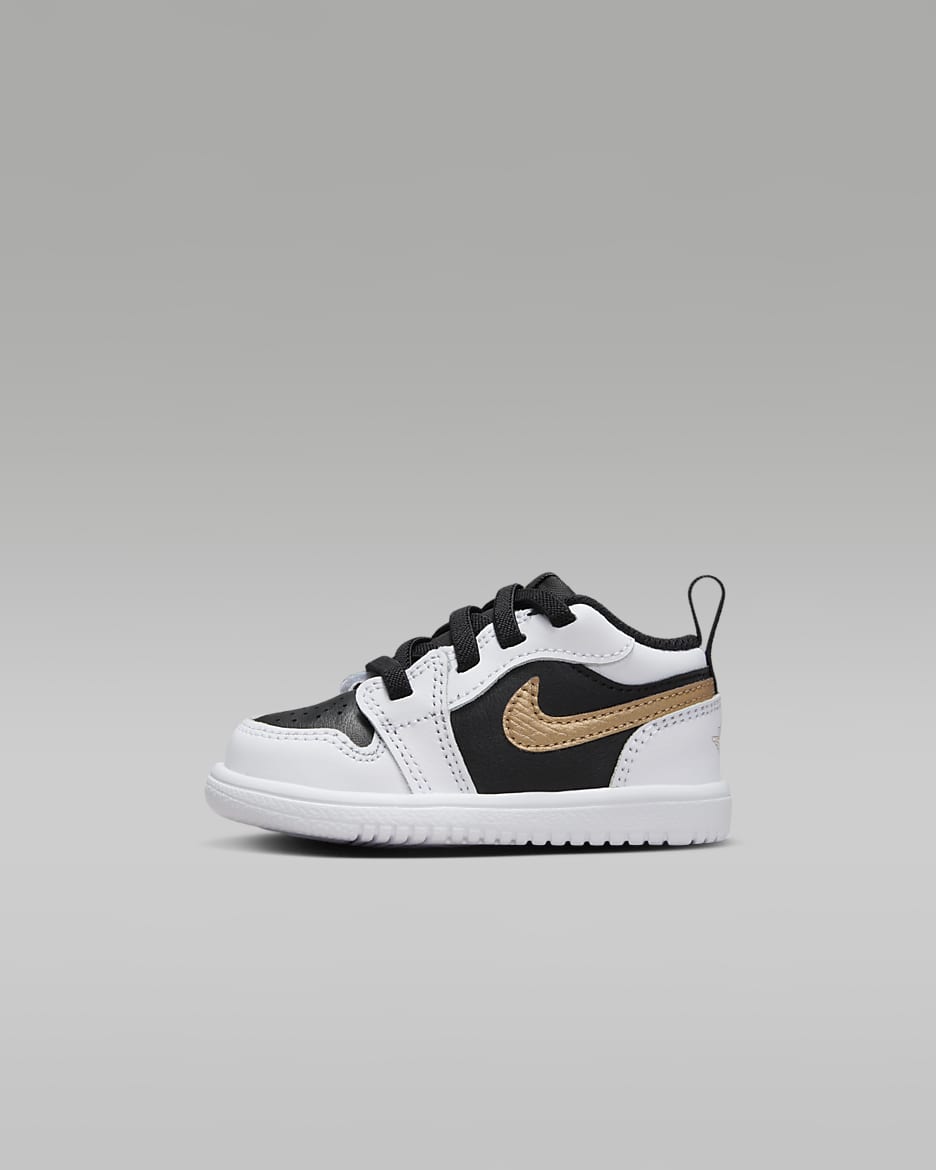 Chaussure Jordan 1 Low Alt pour bébé et tout-petit - Blanc/Noir/Metallic Gold