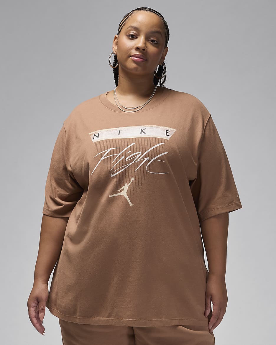 Playera con gráfico para mujer Jordan Flight Heritage (talla grande) - Marrón arqueo/Café claro leyenda