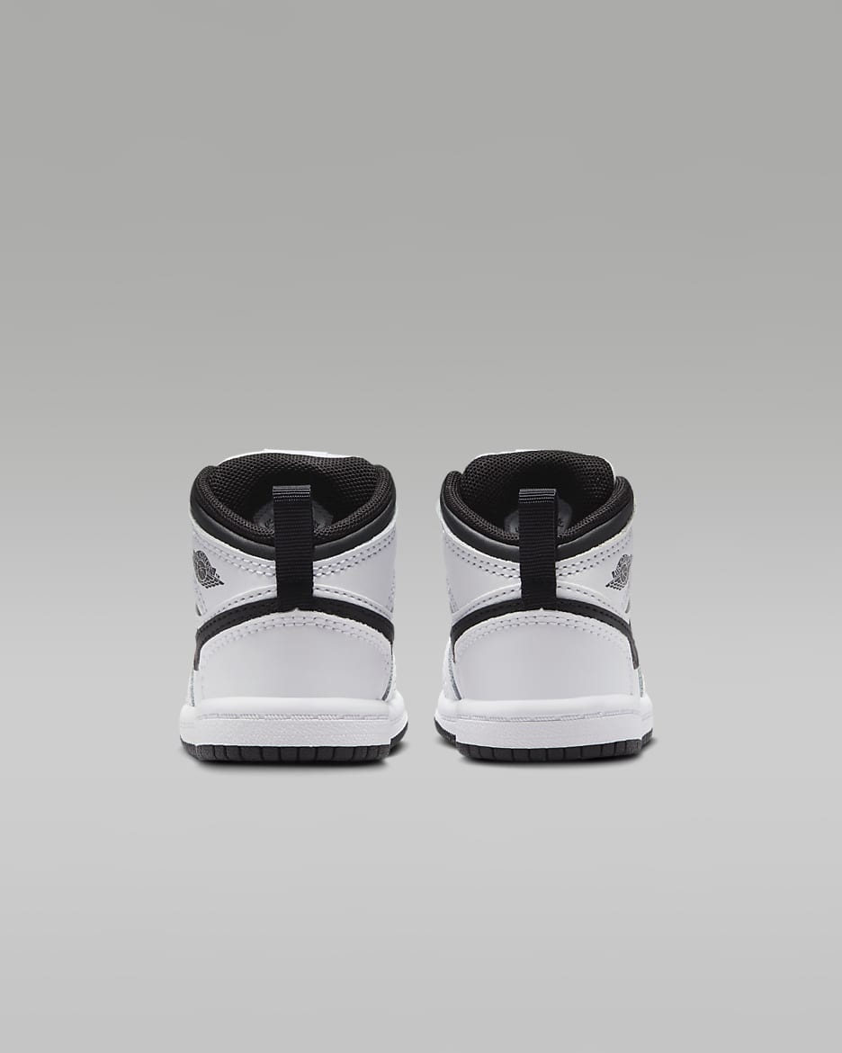 Jordan 1 Mid Baby/Toddler Shoes - White/White/Black/Black