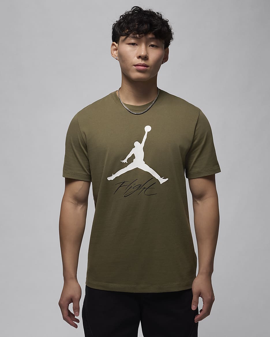 Jordan Jumpman Flight Men's T-Shirt - Medium Olive/White