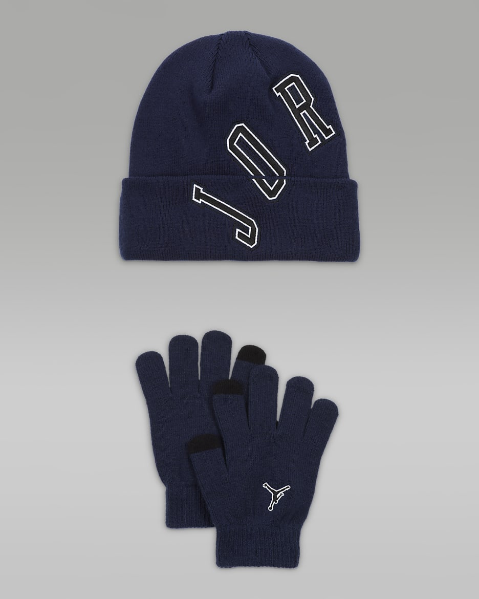 Jordan Big Kids' 2-Piece Varsity Beanie Set - Midnight Navy