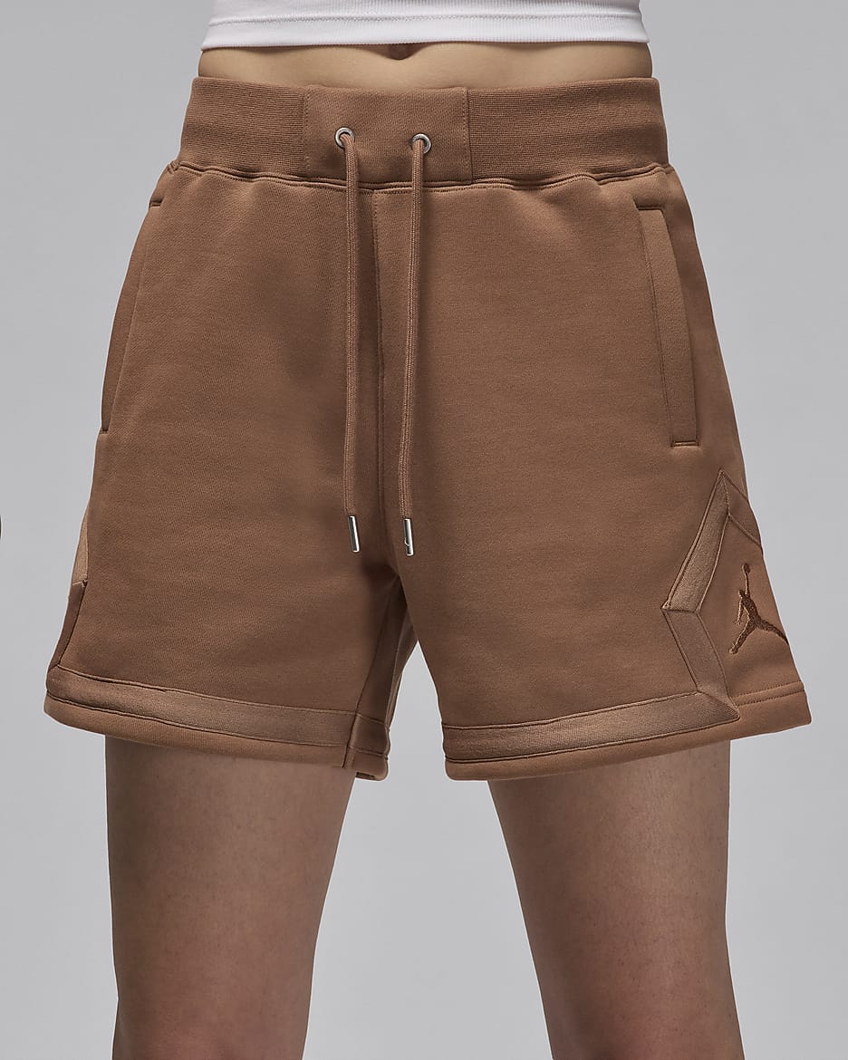 Jordan Flight Fleece Women's Diamond Shorts - Archaeo Brown/Cacao Wow