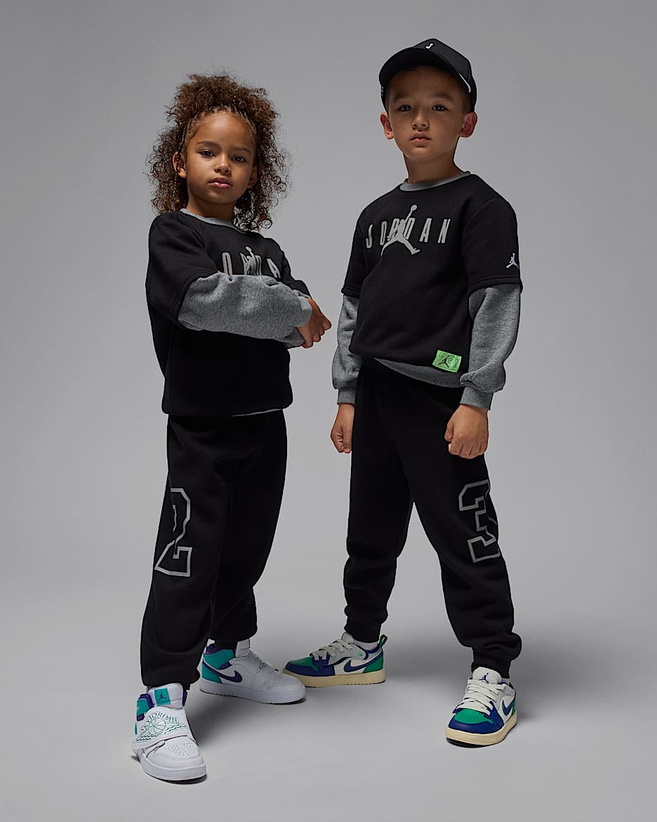 Jordan Conjunto de dos piezas Future Flight con sudadera - Niño/a pequeño/a - Negro
