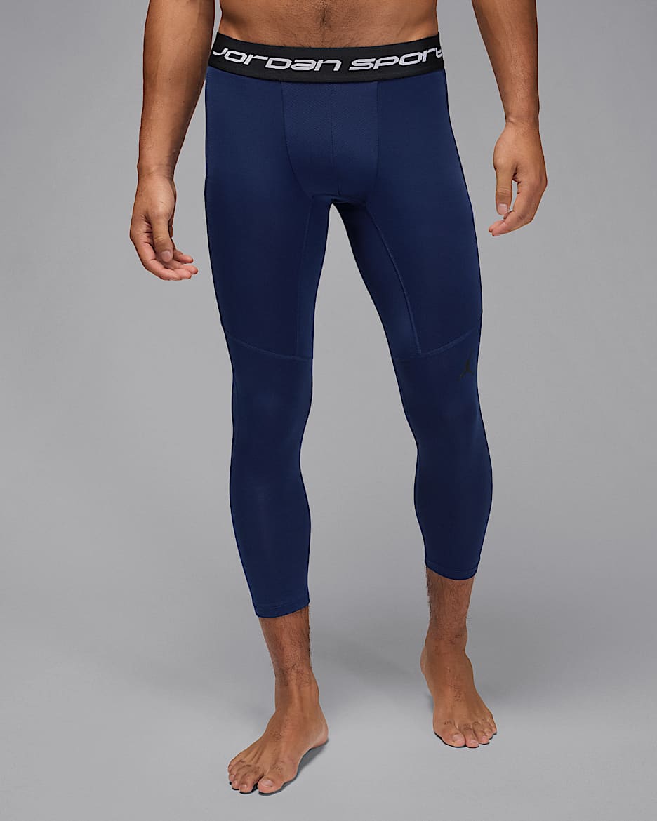 Jordan Sport Men's Dri-FIT 3/4-Length Tights - Blue Void/Black