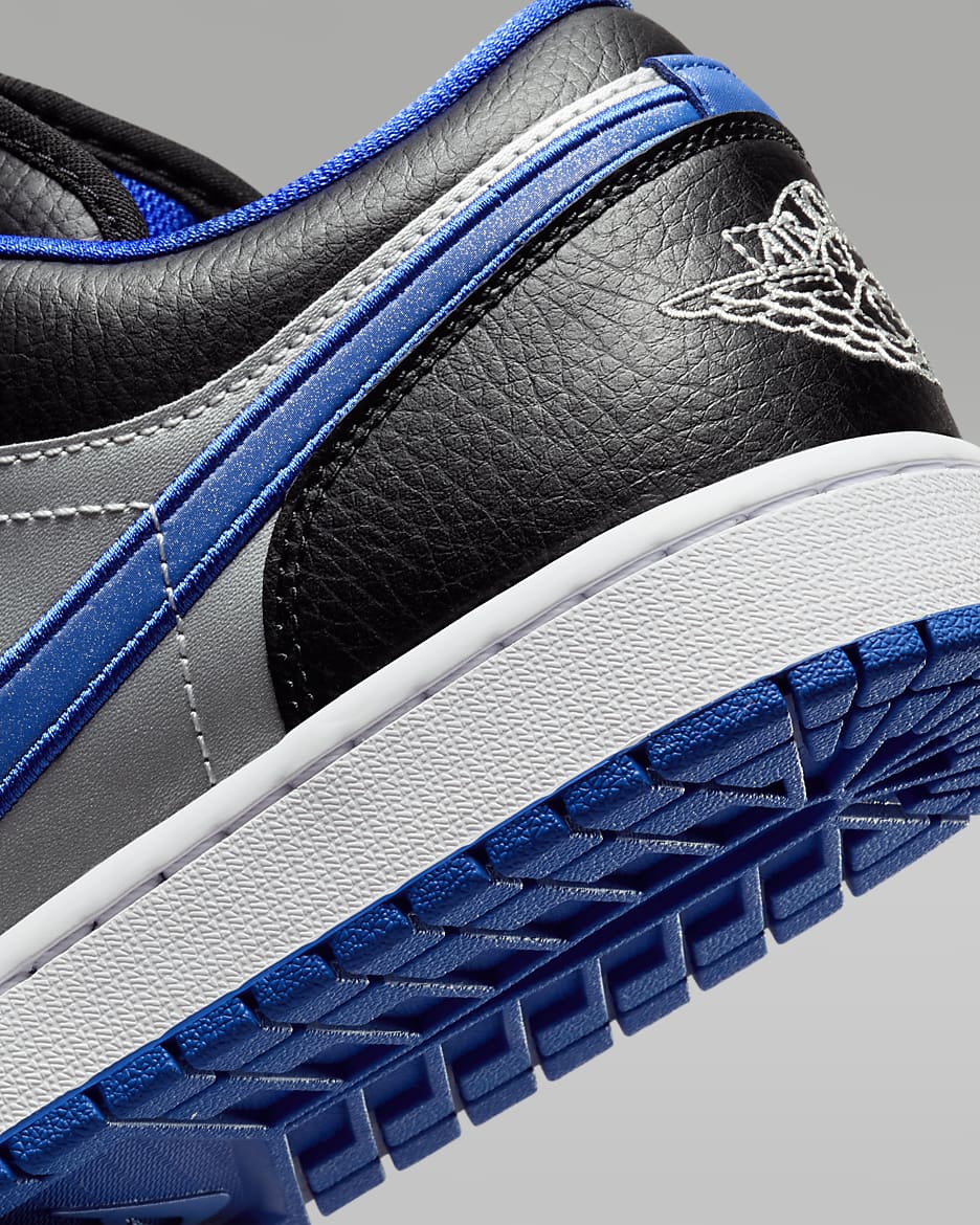 Air Jordan 1 Low Men's Shoes - Black/Game Royal/Metallic Platinum/White