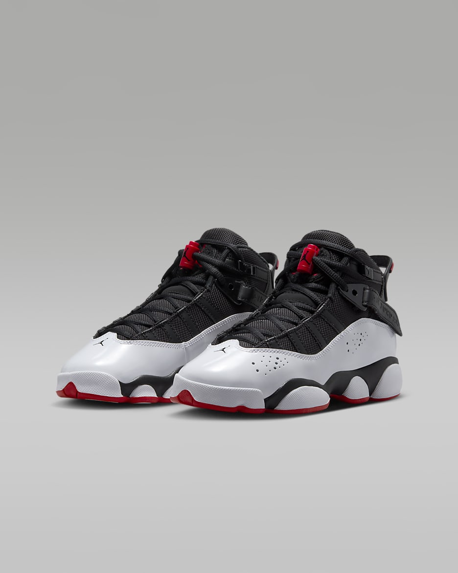 Jordan 6 Rings Older Kids' Shoes - Black/White/University Red