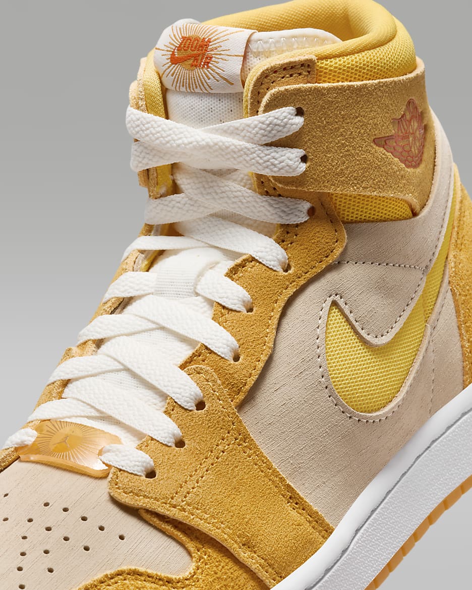 Air Jordan 1 Zoom CMFT 2 Women's Shoes - Yellow Ochre/Pale Vanilla/Safety Orange/Tour Yellow