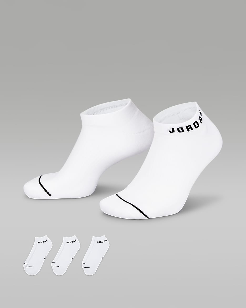 Jordan Everyday No-Show Socks (3 Pairs) - White/Black